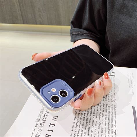 iphone  pro fine hole series tpu acrylic anti fall mirror phone protective case black