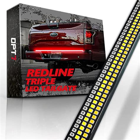 opt  redline triple led tailgate light bar wsequential amber turn