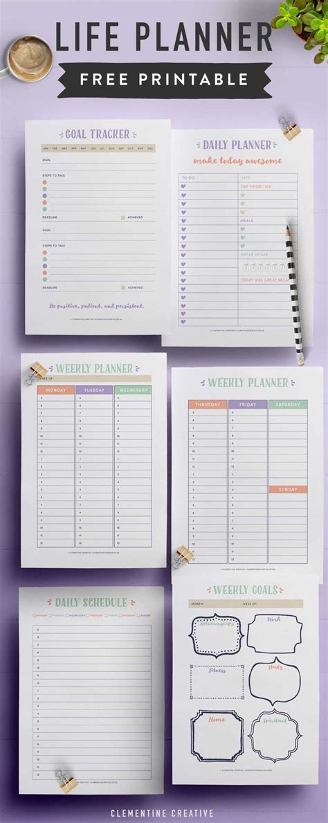 printable life planner     organized happy