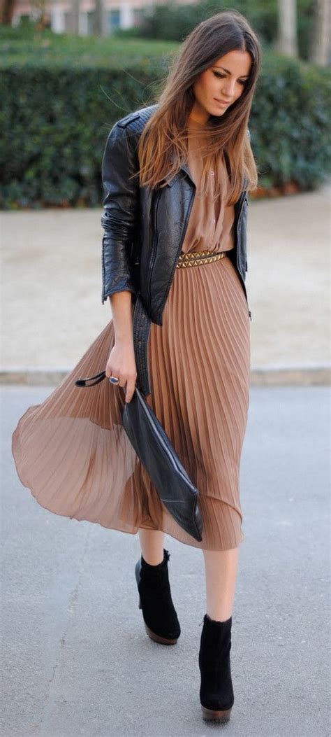 How To Wear A Leather Jacket With A Dress 30 Best Outfits – Page 34 Of