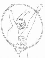 Coloring Gymnastic Athlete Pages Hoop Print Getdrawings sketch template