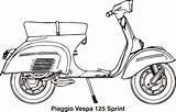 Motor Mewarnai Piaggio Motorcycle Hitam Italien Openclipart 1969 Colorare Sepeda Vektorgrafiken Bacheca Scegli sketch template