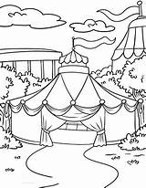 Zirkuszelt Zirkus Ausmalbild Ausdrucken Kostenlos Farben Vorschule Zelten Luftballons Malvorlagen Gemerkt sketch template