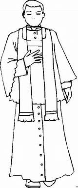 Sacerdote Priest Sacerdotes Coloring Clergyman Colorin Vestments sketch template
