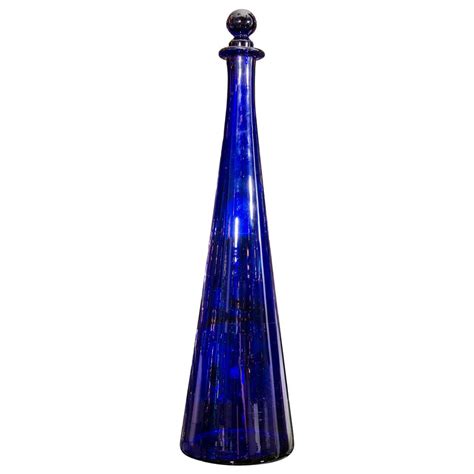 1970s Italian Cobalt Blue Glass Decanter Blue Glass Glass Decanter