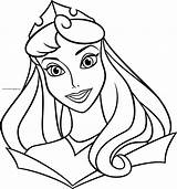 Princess Coloring Face Disney Pages Aurora Sheets Reverse Near Big Cute sketch template