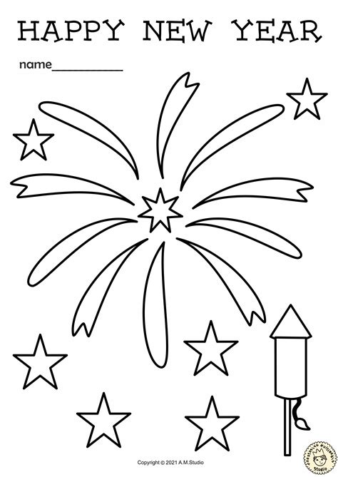 year coloring pages teaching resources