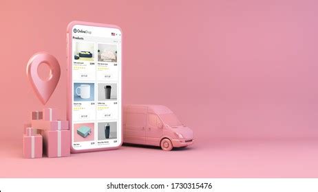 mobile  shop concept mockup  stock illustration  shutterstock