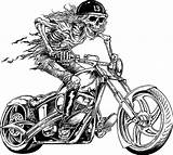 Harley Davidson Skeleton Chopper Zed Lowrider Tatuajes Coloring Motorrad Dirt Stencil Motos Mortal Vieux Motards Deviennent Tête Calaveras Dibujos Bikers sketch template