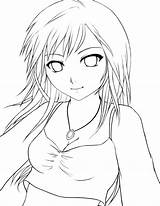 Anime Coloring Girl Japanese Draw Kids Cute Easy Hot Drawing Outline Getdrawings sketch template