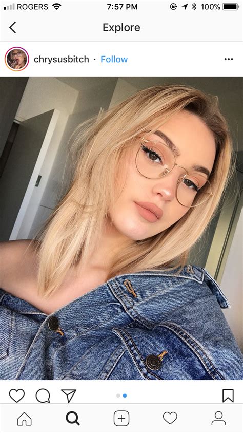 glasses glasses makeup blonde with glasses hair and