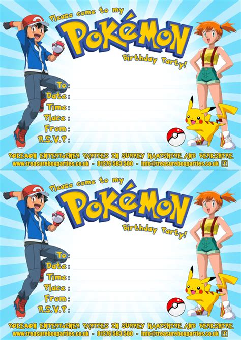 pokemon party downloads printable party invitations colouring