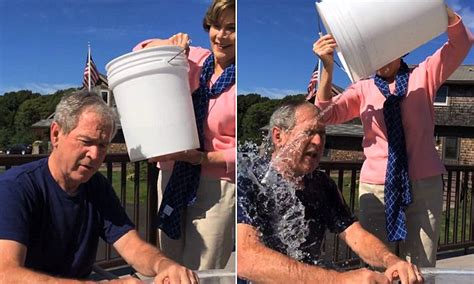 george w bush does ice bucket challenge then nominates bill clinton daily mail online