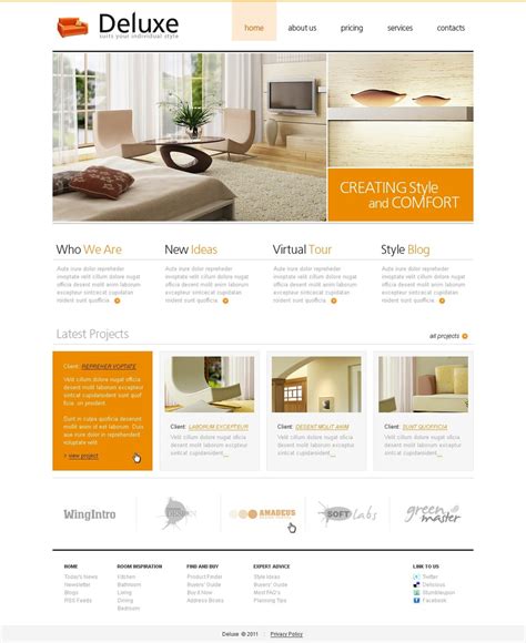 interior design website template