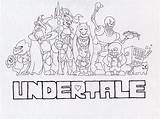 Undertale Coloring Lineart Fanart Pages Deviantart Characters Print sketch template