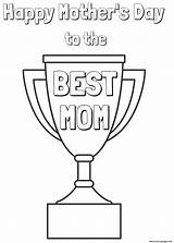 Mom Coloring Trophy Pages Mothers Printable sketch template