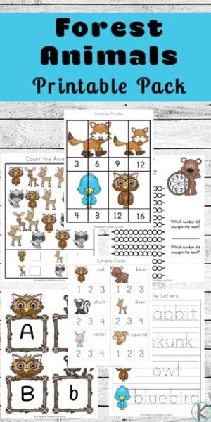 printable forest animals worksheet