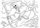 Grim Reaper Coloring Halloween Pages Edupics Scary Choose Board Large sketch template