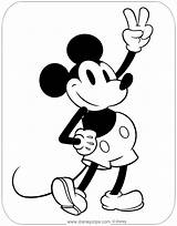Mickey Coloring Mouse Classic Pages Disneyclips Vintage Printable Peace Sign Kids Pdf Minnie Designg Info sketch template