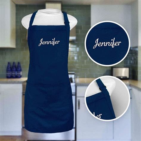 kaufman personalized apron embroidered  cotton adjustable bib