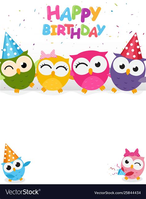 happy birthday  cute owl royalty  vector image