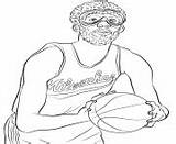 Abdul Jabbar Kareem Coloring Pages Coloriage Info Template Basketball sketch template