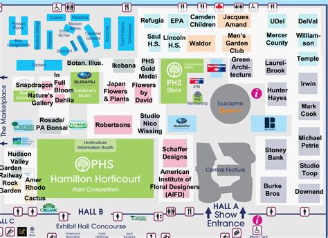 phillyflowershow  show floor map exhibitors labeled