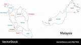 Malaysia Map Outline Vector Royalty sketch template