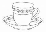 Cup Tea Coloring Pages Coffee Mug Printable Saucer Drawing Teacup Line Iced Teapot Template Drawings Sheets Print Colouring Cups Para sketch template