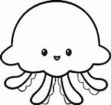 Jellyfish Coloring Cute Pages Kids Drawing Crab Baby Unicorn Clipart Animals Drawings Printable Colouring Hippo Print Color Easy Unicorns Clipartmag sketch template