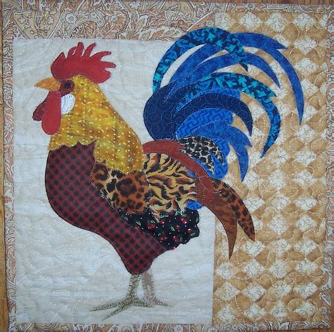 rooster applique mini quilt animal quilts applique quilting