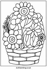 Basket Flowers May Colouring Flower sketch template