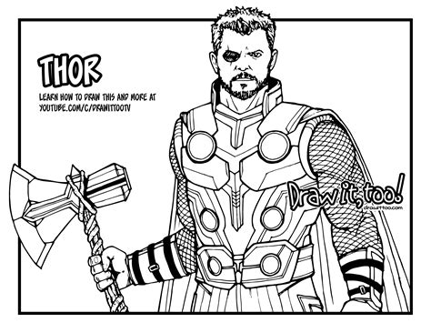 avengers infinity war coloring pages thor drawing  printable