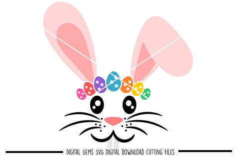 easter bunny face svg dxf eps png files