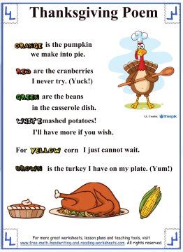 thanksgiving poems  kids