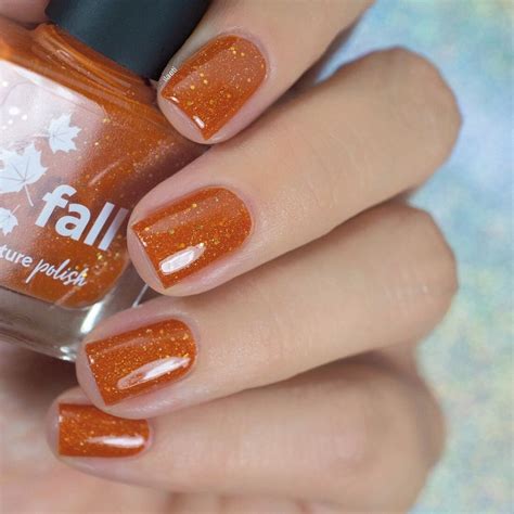 fall nail polish review  orange nails picture polish