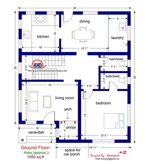 ground floor house plan  bedroom