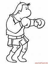 Coloring Sport Pages Boxer Cartoon Hits sketch template