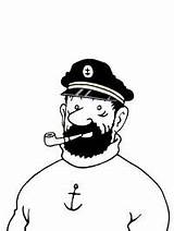 Haddock Kapitein Tintin Kuifje Silvestre Tornasol Kleurplaten Leukekleurplaten Dibujosparaimprimir Capitán sketch template