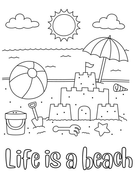 printable beach coloring pages  kids  adults