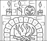 Coloring Fireplace Halloween Online Pages Fire Number Color Printable Kids Printables Template Games Easy Coloritbynumbers Related sketch template
