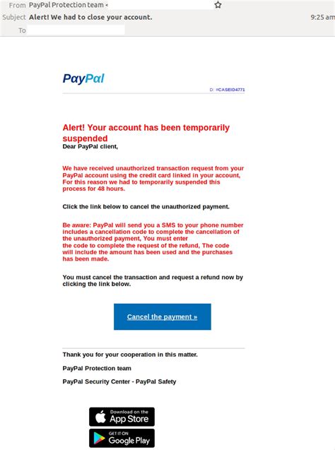 emails purporting    paypal hit inboxes suspected   phishing links