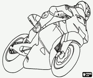 sport motorcycle  competition coloring page printable game