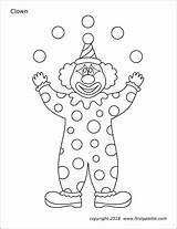 Printable Clown Clowns Coloring Circus Templates Pages Color Juggling Preschool Template Juggler Printables Kids Crafts Carnival Firstpalette Fun Shapes Kindergarten sketch template