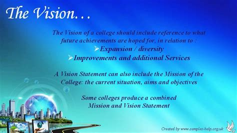 write  college vision statement youtube