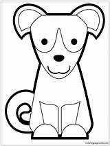 Pages Puppy Cute Sitting Coloring sketch template