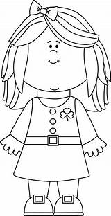 Clipart Girl Little Outline Clip Girls Saint Dress Lady Patrick Cliparts Patricks Dressed Graphics Library Outfit Shamrock Mycutegraphics Clipground sketch template