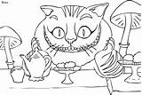 Cheshire Kot Burton Alicja Krainie Czarów Pokoloruj Mamydzieci sketch template