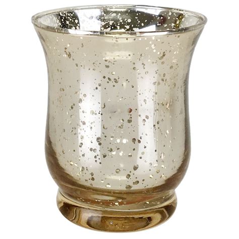 Mercury Glass Votive Candle Holder 3 5 H Speckled Gold