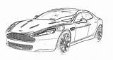Aston Martin Coloring Pages Trace Rapide Template sketch template